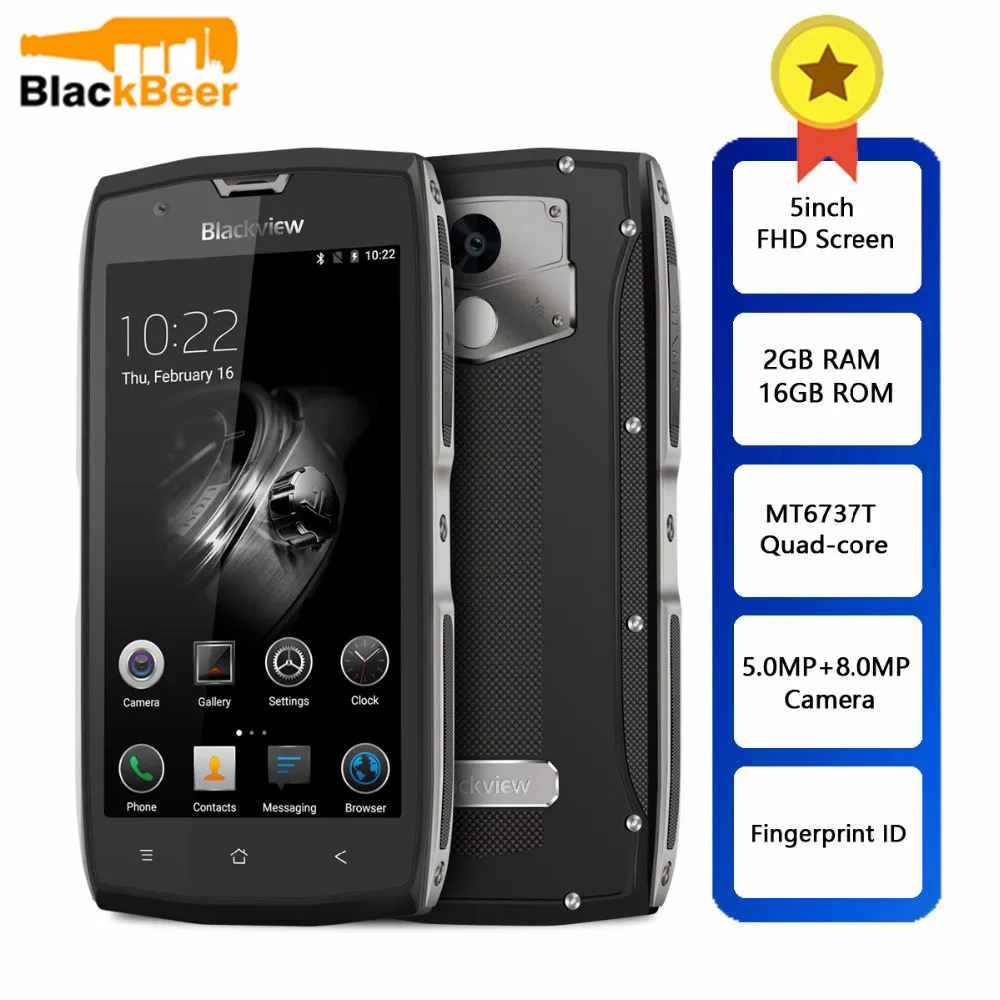 Blackview BV7000 IP68 водонепроницаемый смартфон MT6737T четырехъядерный 2 ГБ + 16 Гб 5 дюймов FHD