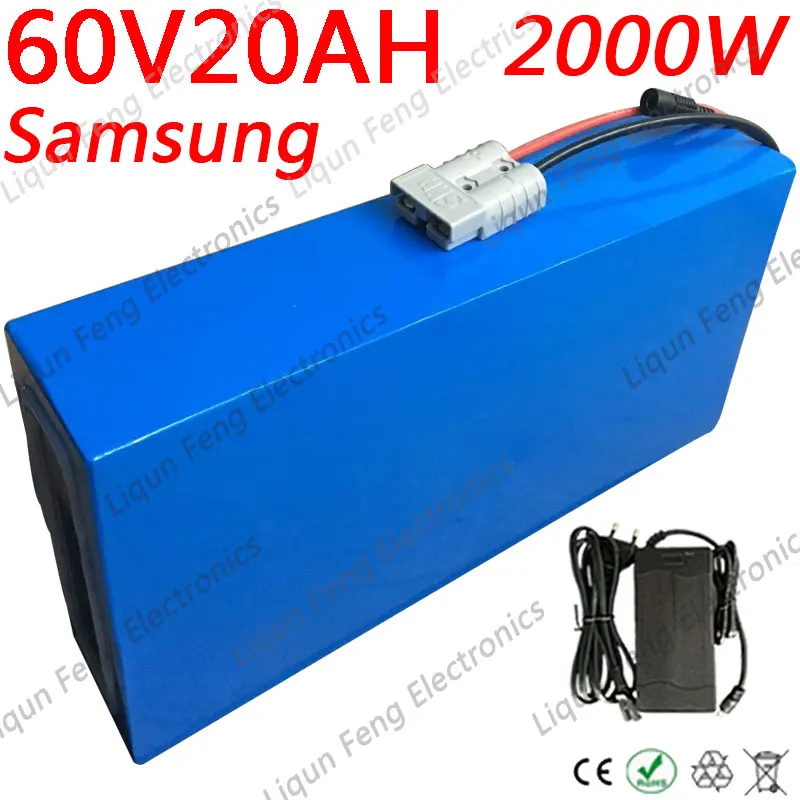 60V 20Ah литий Батарея 2500W 2000W 1000W блок батарей электрического велосипеда пакет