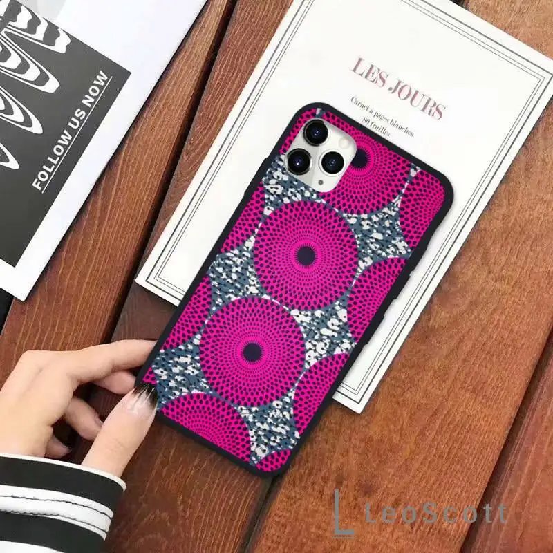 

African fabric print Phone Case for iPhone 11 12 pro XS MAX 8 7 6 6S Plus X 5S SE 2020 XR Soft silicone