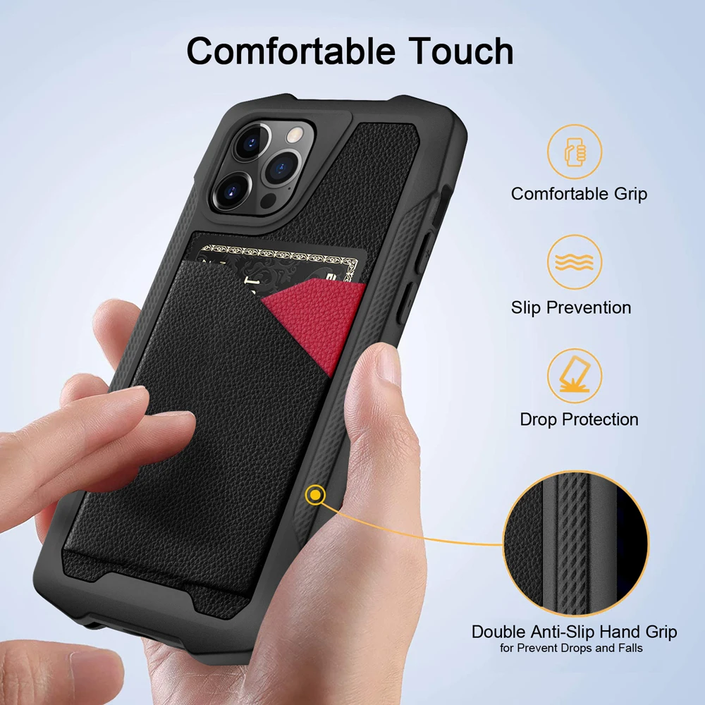 

Shockproof Armor Wallet Case For iPhone 12 Pro MAX 12 Mini 11 Pro XS XR 6S 8 7 Plus Luxury Case Leather Card Slots Holder Cover