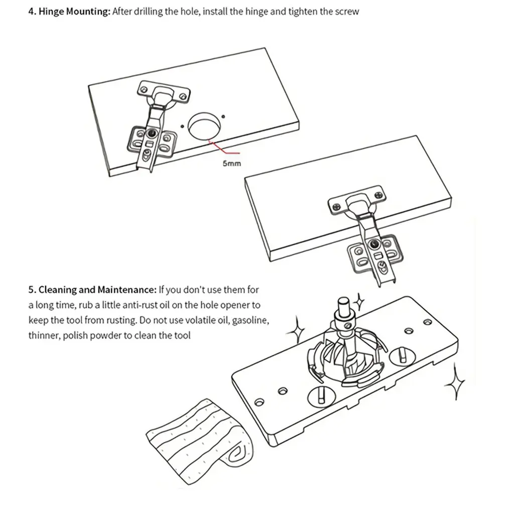 

Handle Hole Locator Door Handle Knob and Pull Installation Jig and Shelf Pin Jig Boring Hole 35mm Drill Guide Woodworking Tools