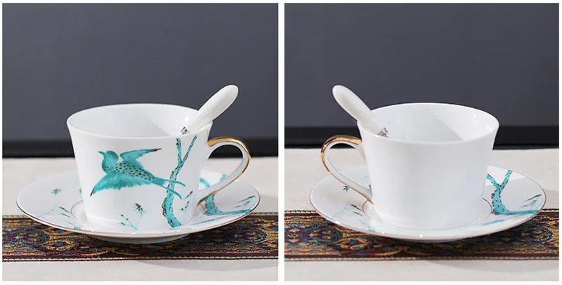 

European Bone China Coffee Cups and Saucers Tableware Coffee Plates Dishes Afternoon Tea Set Home Kitchen