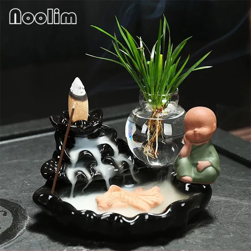 Керамическая маленькая горелка для благовоний Монах домашний декор креативный