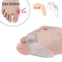 1pair silicone gel foot fingers two hole toe separator thumb valgus protector bunion adjuster hallux valgus guard feet care tool