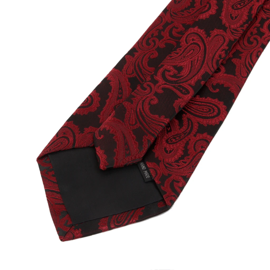 

Mens Jacquard Neck Tie Hanky Cufflinks Set Wedding Neckwear Burgundy