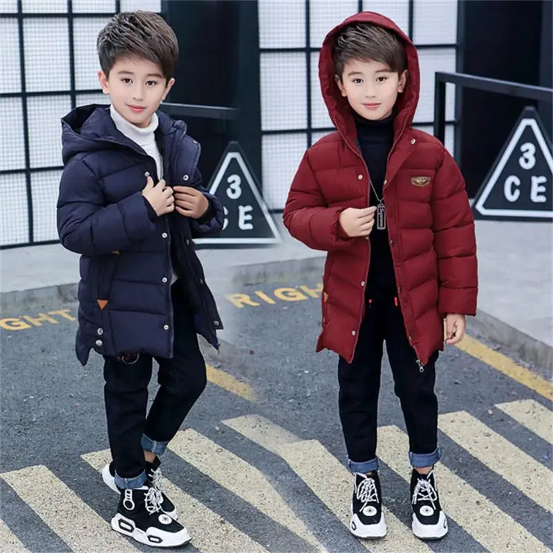 Зимняя Детская куртка и пальто для мальчиков Новое поступление модная верхняя одежда с капюшоном детское