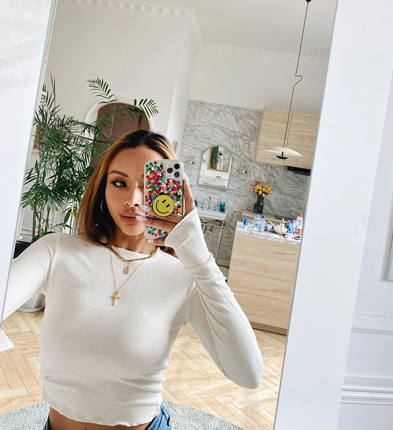

Women Basic Long Sleeve Crop Top