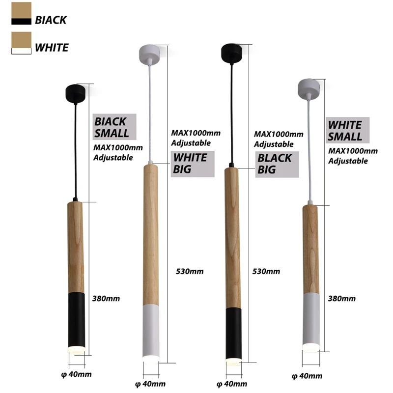 Современный деревянный подвесной светильник в виде длинной трубки креативный