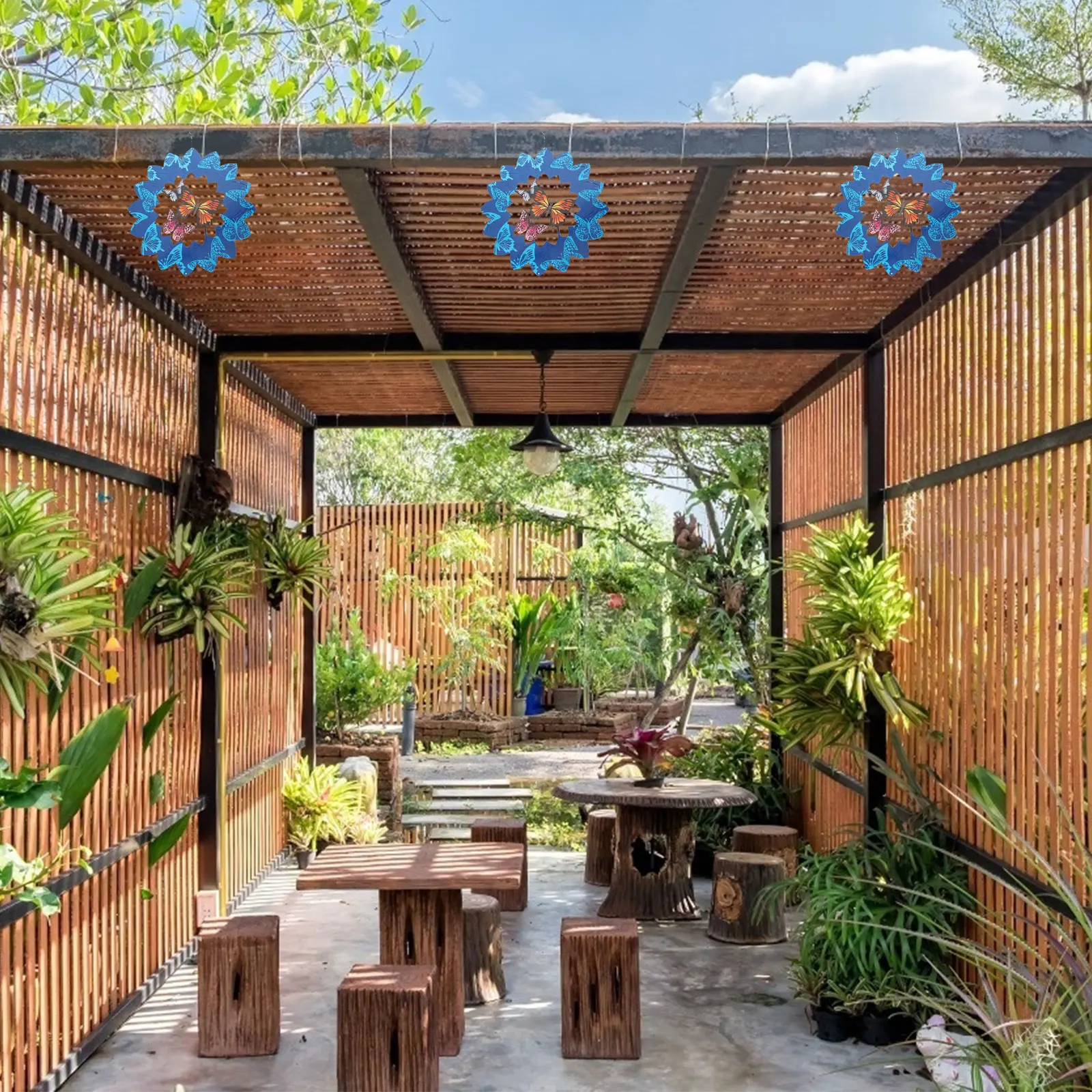 

Металлический Спиннер для улицы, украшение для сада, украшение двора, мандала-бабочка