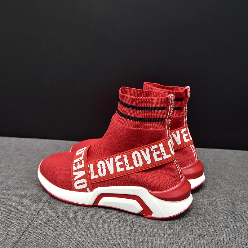 Кроссовки-носки женские повседневная обувь с высокой подошвой дышащие на