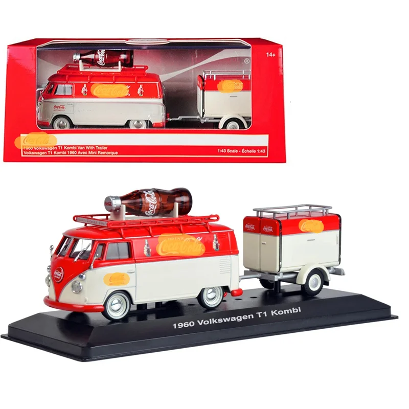 

New 1/43 Alloy Die-casting Car Model Original Volkswagen T1 Cargo Truck with Trailer Collection Holiday Gift Free Shipping