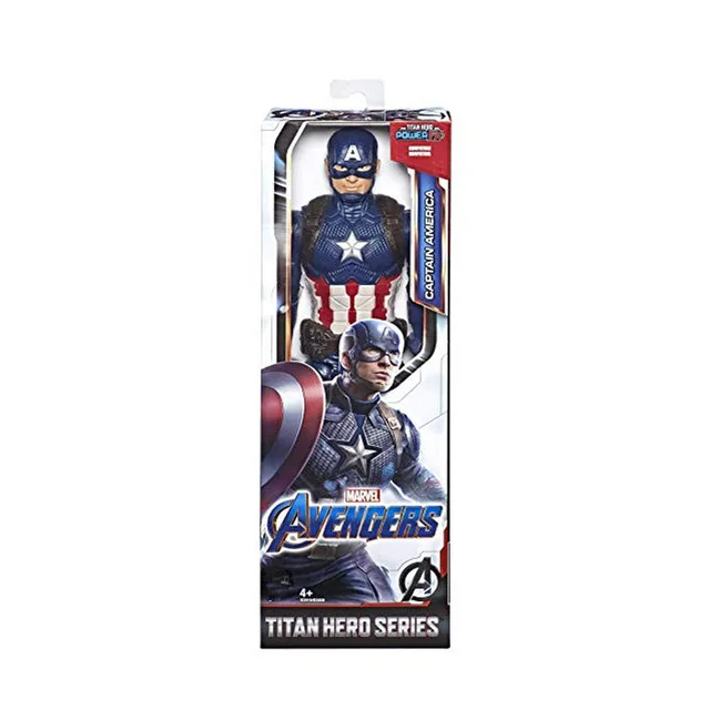 Captain with box 30 см Marvel Мстители Бесконечность войны Черная пантера танос человек паук Халк Железный человек Капитан Америка фигурка игрушки куклы - Цвет: Captain with box