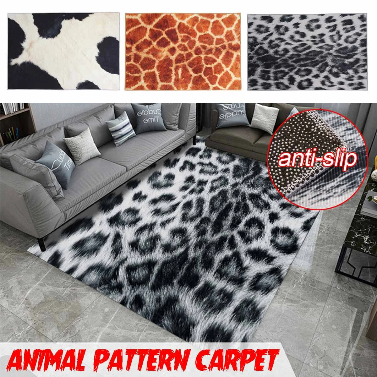 Коврик с леопардовым принтом впитывающий нескользящий ковер из кожи зебры