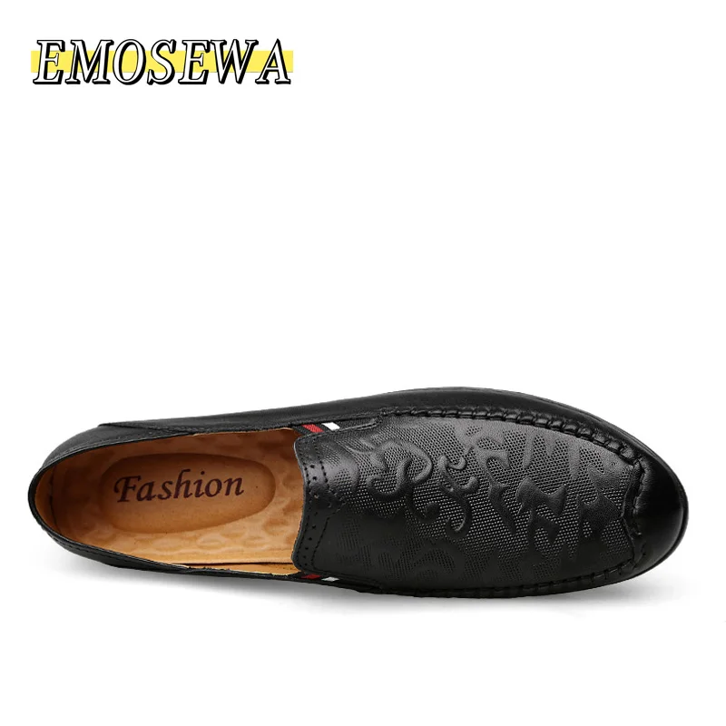 EMOSEWA Mazefeng/Новинка 2020 года Летняя мужская кожаная повседневная обувь без шнуровки