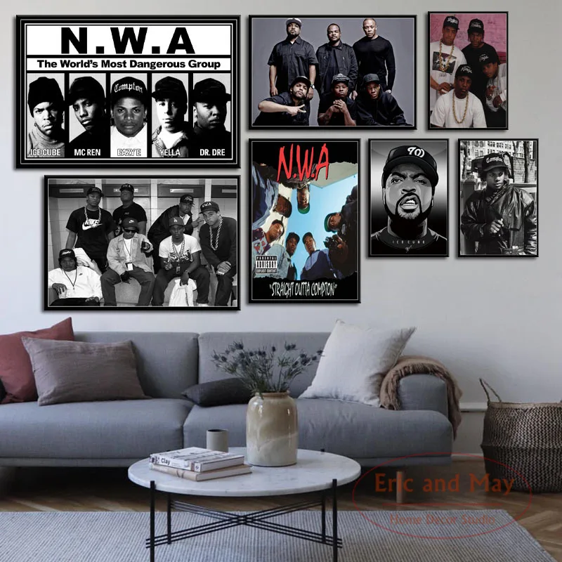 N.W.A хип-хоп ледяной куб Dr.dre Eazy-e Картина на холсте постеры и принты музыка Рэп