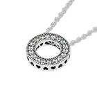 Ожерелье в форме сердца с прозрачным фианитом, Маленькая подвеска о, подходит для бусин и шармов, цепочка сделай сам, модное женское ожерелье, ювелирные изделия из стерлингового серебра