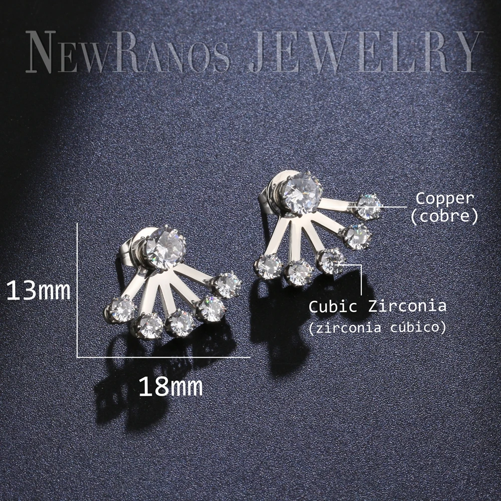 Серьги-гвоздики из нержавеющей стали с натуральным кристаллом