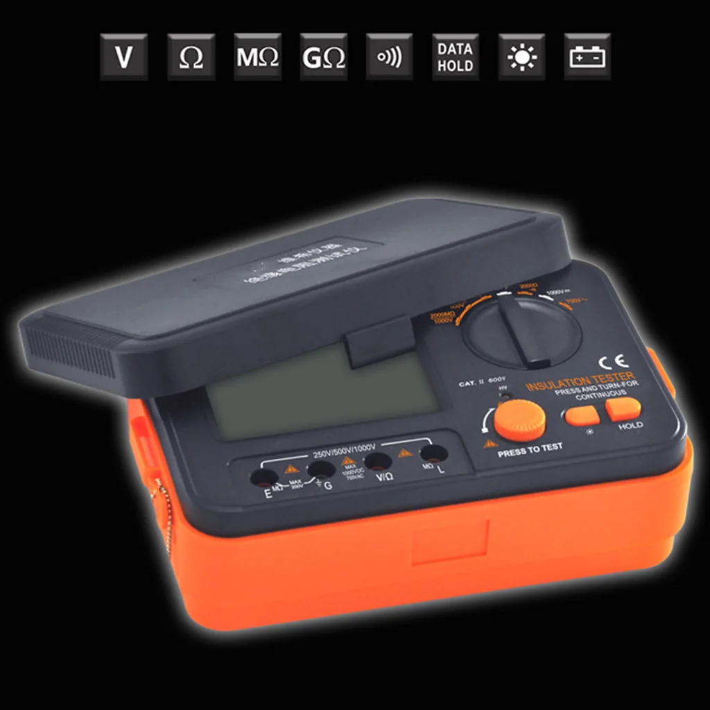 Цифровой измеритель сопротивления изоляции VC60B + DCV ACV мегомметр с измерительным