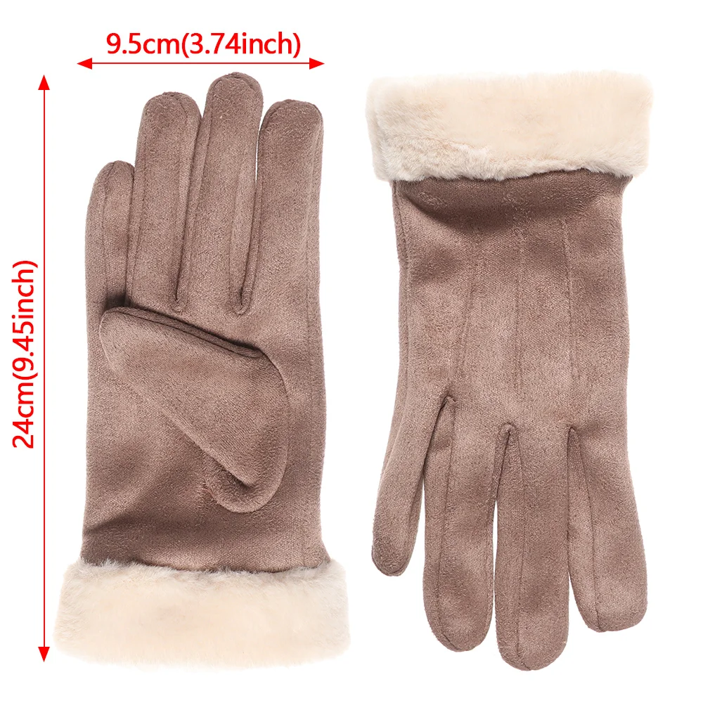 

1Pair Thick Plush Women Gloves Autumn Winter Full Finger Mittens New Fashion Touch Screen Gloves Outdoor Sport Driving Gloves