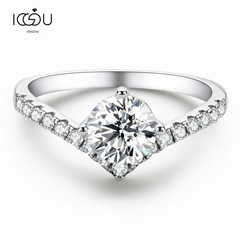 

Женское кольцо из серебра 925 пробы с муассанитом, 6,5 мм