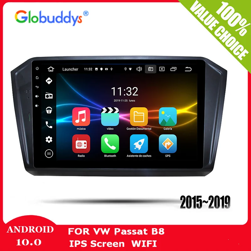 Автомагнитола 2DIN Android 10 автомобильный dvd радиоплеер для VW/Volkswagen/Passat b8 Magotan 2015