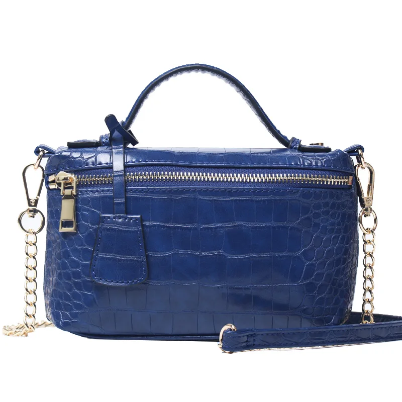Crocodile Blue Классический страуса кожаная сумка от китайской фабрики ретро мягкая кожаная сумка клатч вечерняя сумочка; BS010 Для женщин; мужские лоферы под кожу питона Женская сумочка для вечерние - Цвет: Crocodile Blue