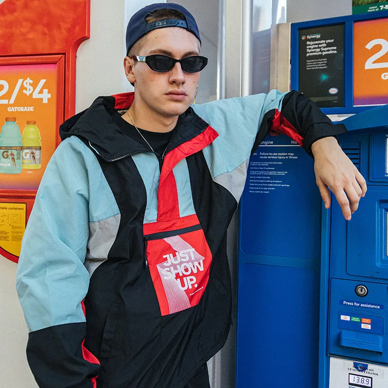 2019 мужская куртка в стиле Харадзюку хип-хоп пальто уличная цветная ветровка с