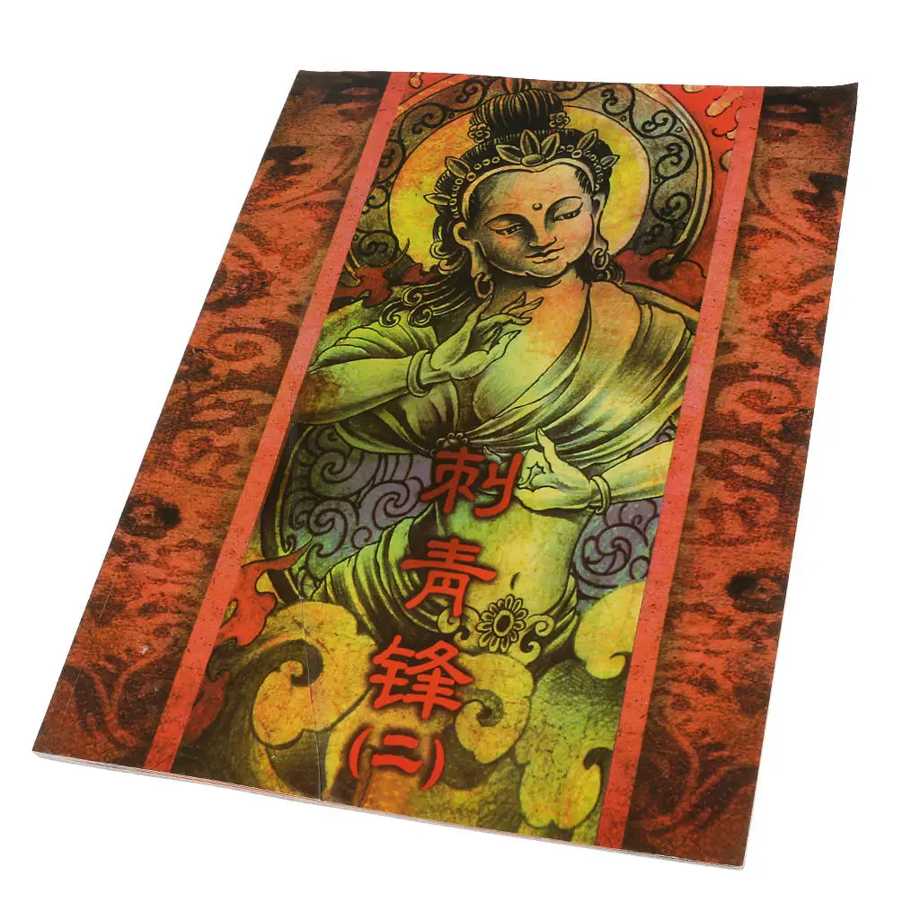 Флэш-татуировка для справочных пособий книга китайского Будды черепа Льва слона