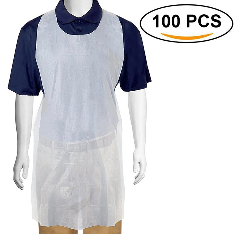 

Tattoo Apron 100PCs Disposable PE Cleaner Sanitary Transparent Poly Aprons Tattoo Body Art Household Use Accessories Supply