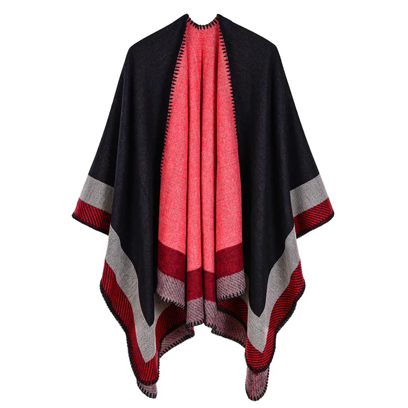 

Thick Warm Women Scarfs Cashmere Imitation Long Outside Cape Soft Gift To Ladies Shawl Wraps Lady Poncho Cheap