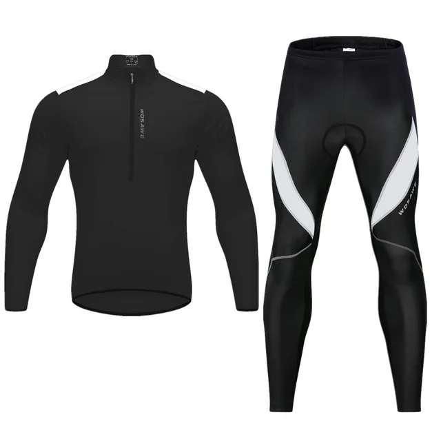 BL202BBL108W WOSAWE, Мужская одежда, Ropa Ciclismo, гоночный велосипед, Джерси, Майки для велоспорта, с длинным рукавом, MTB, рубашки, половина молнии, велосипедная одежда - Цвет: BL202BBL108W