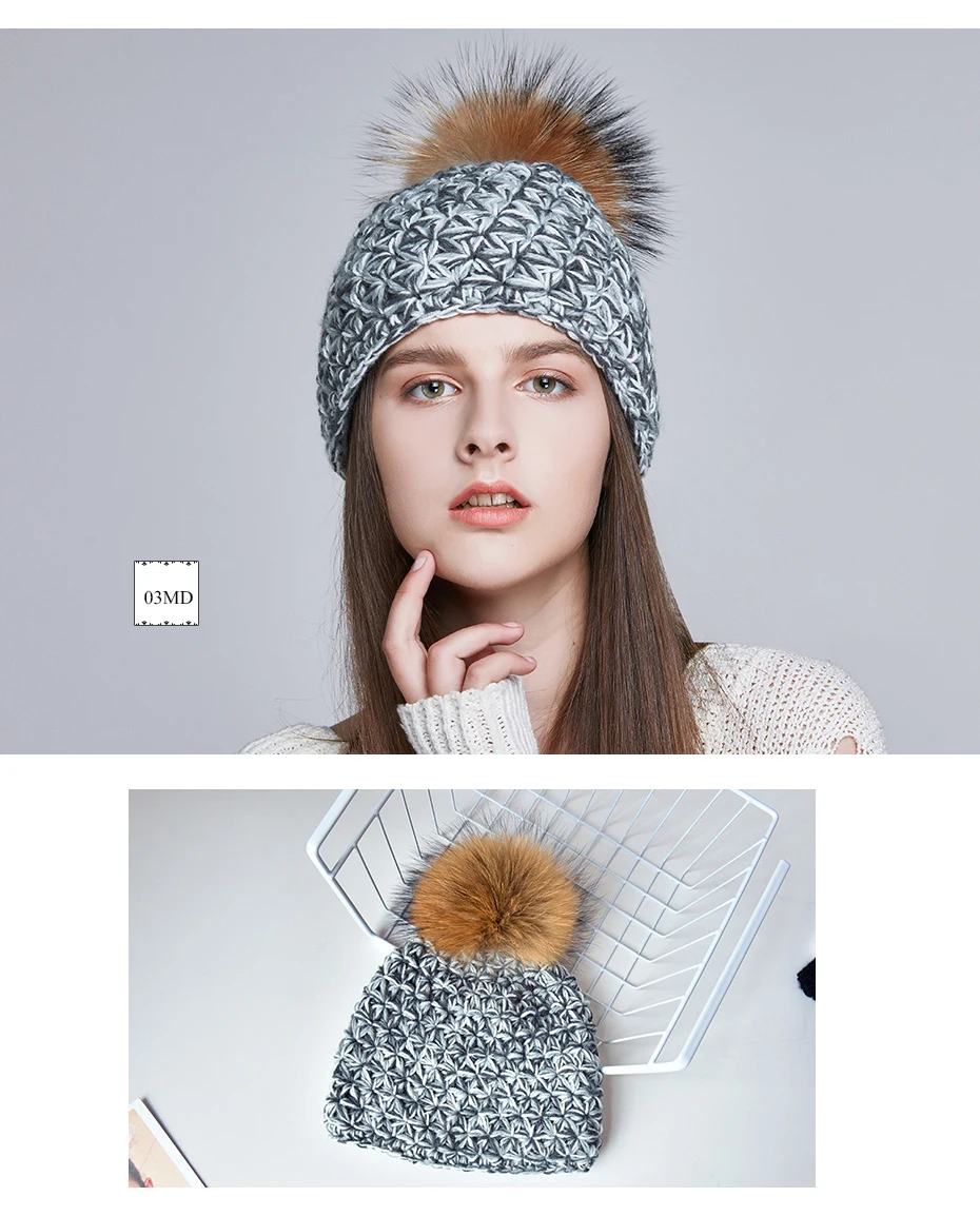 ICEbear Женские шапки для зимы, имитация шерсти, толстые шапки для женщин, однотонные, новые брендовые шапки E-MX18130FQ