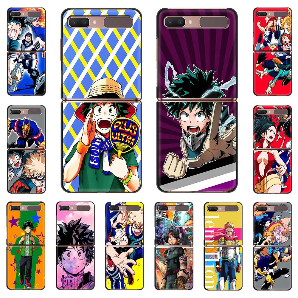

Phone Case For Samsung Galaxy Z Flip Fold Hard PC Cover For Galaxy ZFlip 5G Mobile Bag Back Shell Japan Anime My hero academia