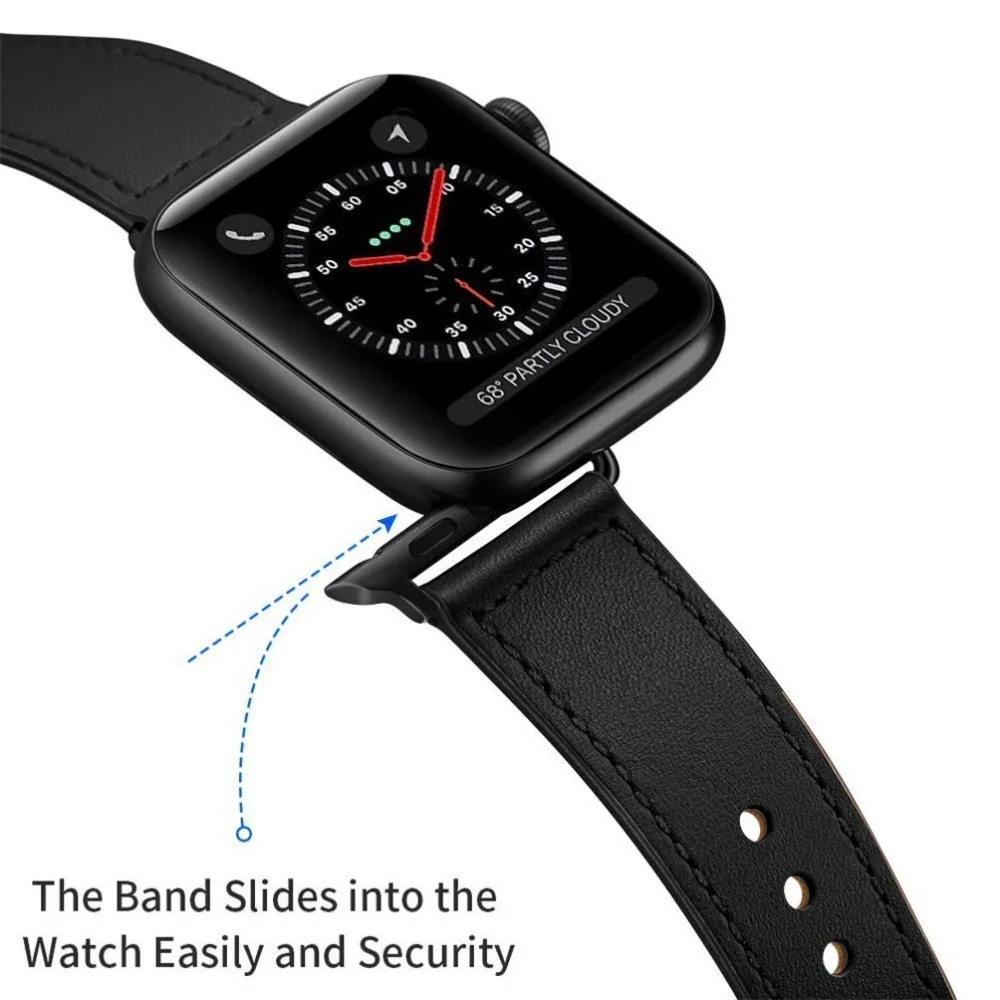 Ремешок для часов из натуральной кожи apple watch band 44 мм 42 38 40 iwatch series 5 4 3 2 1 браслет