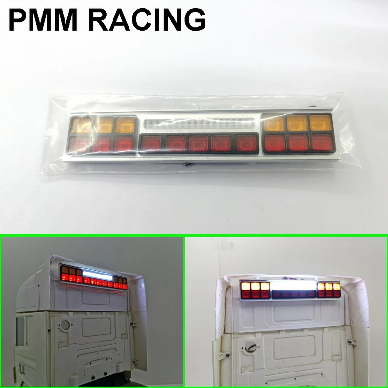 CNC aluminum alloy Led PCB board Rear cab Rear dome light For 1/14 Tamiya RC Truck car scania R620 R730 Upgrade parts