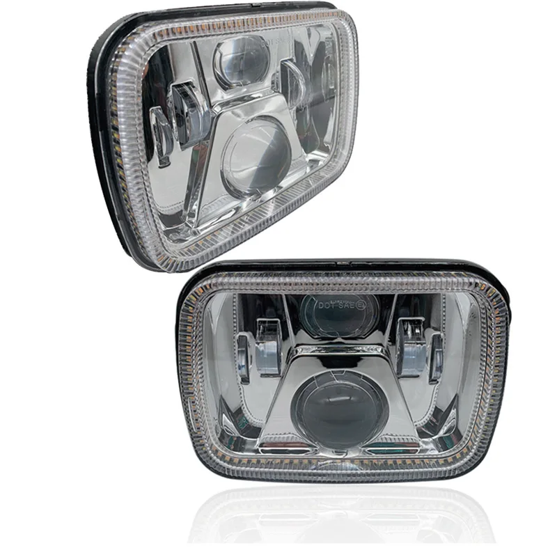 2 шт. 7X6 квадратные фары Halo ангельские глазки DRL для Jeep Wrangler YJ XJ Truck FLD 50 60 70 80 Firebird Celica