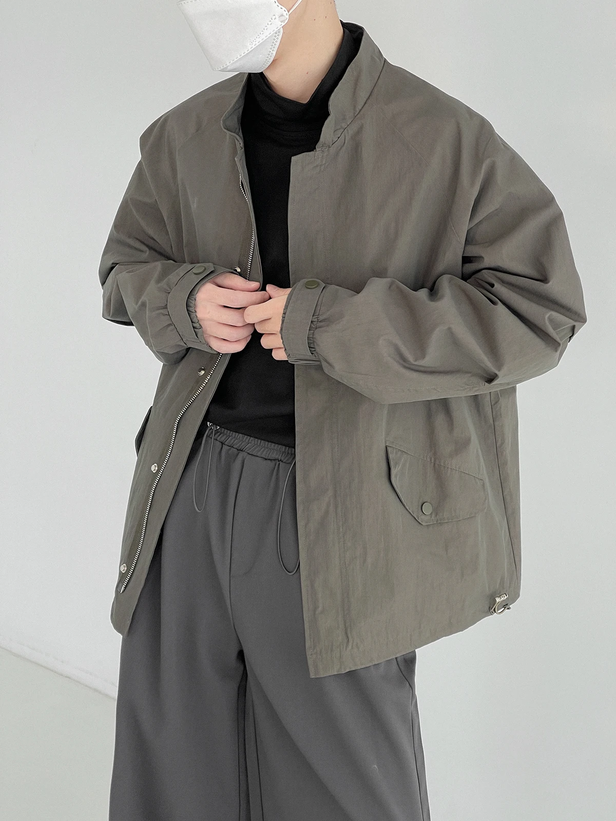 

Куртка мужская с воротником-стойкой, тонкая Свободная Повседневная модная короткая в стиле ретро, в японском стиле, Ранняя осень