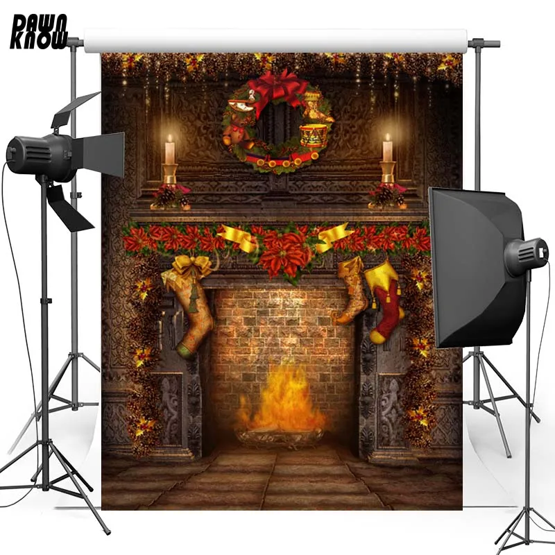Виниловый фон для детской фотосъемки с изображением рождественских чулок и