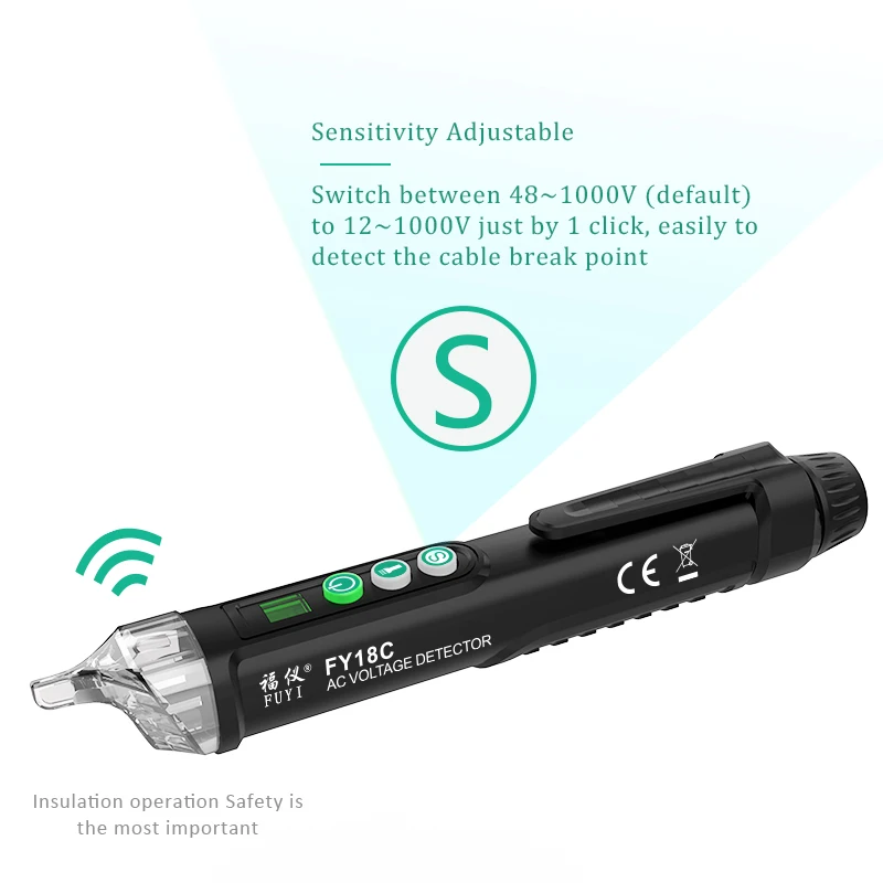 Электрический испытательный карандаш с ЖК дисплеем 12 1000 В детекторы напряжения
