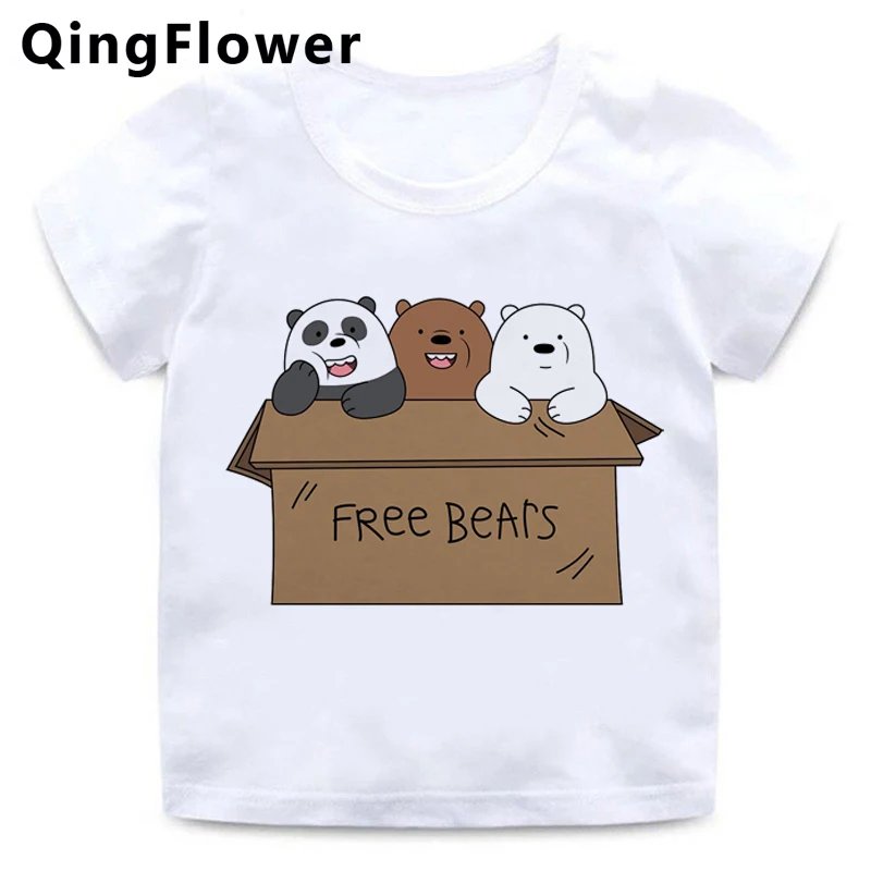 Футболка детская с рисунком медведя милый мультяшный рисунок в стиле Харадзюку