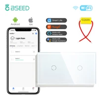bseed eu ru standard single live wifi touch switch black white grey gold 4 colors with glass panel work with tuya smart life app