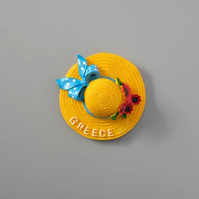 Магнит на холодильник желтая красная шляпа Праздничный сувенир отпуск тема resion