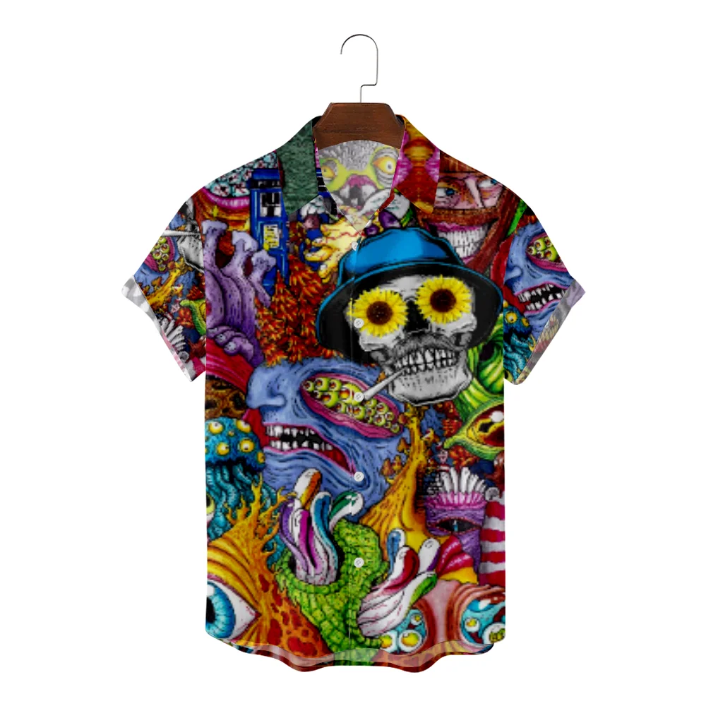 Футболка мужская летняя с коротким рукавом и 3D-принтом каракули-монстра 4xl |