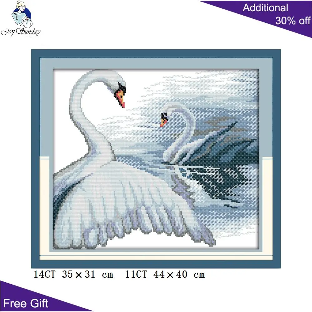Joy Sunday Лебеди домашний декор D336D657(3)D819 Счетный штампованный Лебедь семья животных