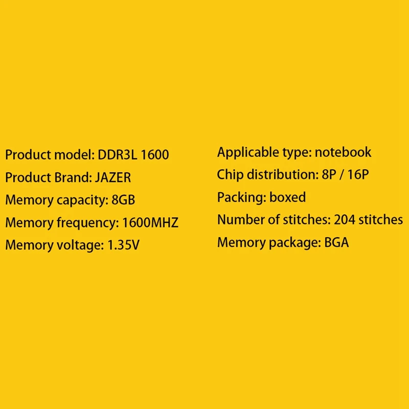 

JUHOR Laptop Memory DDR3 1600MHz 8GB 1.35V Notebook Memory Stick