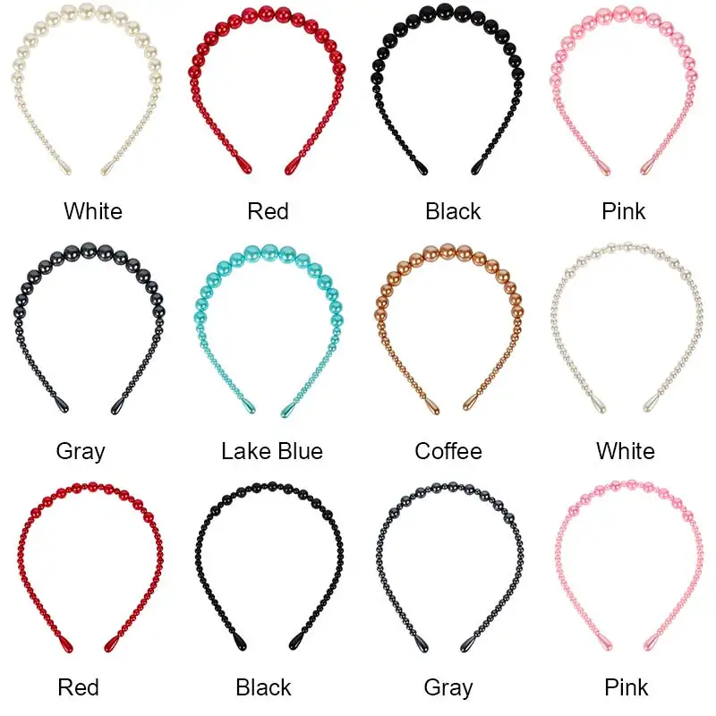 Женский обруч для волос с большим жемчугом Элегантная Модная повязка на голову