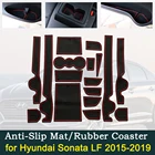 Противоскользящая резиновая накладка на дверь для Hyundai Sonata LF 2015  2019 2016 2017 2018, автомобильные коврики, аксессуары для интерьера, наклейка