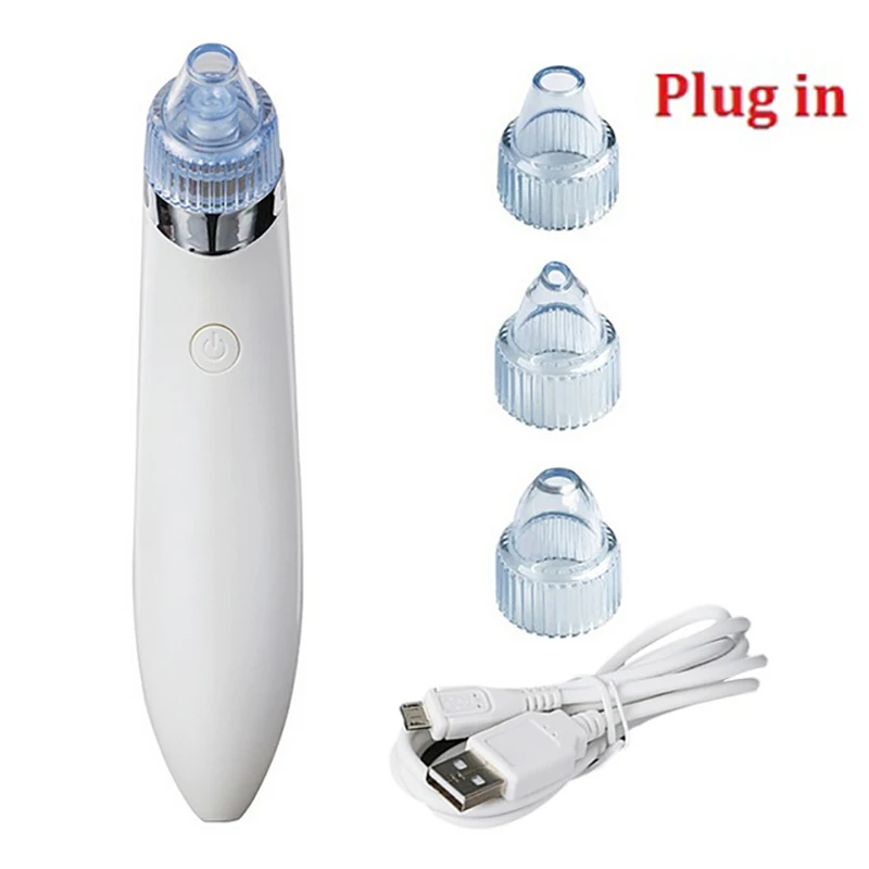 PLUG IN 1 комплект для удаления черных точек уход за кожей пор вакуумная акне, прыщей, для удаления, всасывающий инструмент для лица дермабразия лица чистого Красота машина для питомцев df - Цвет: PLUG IN