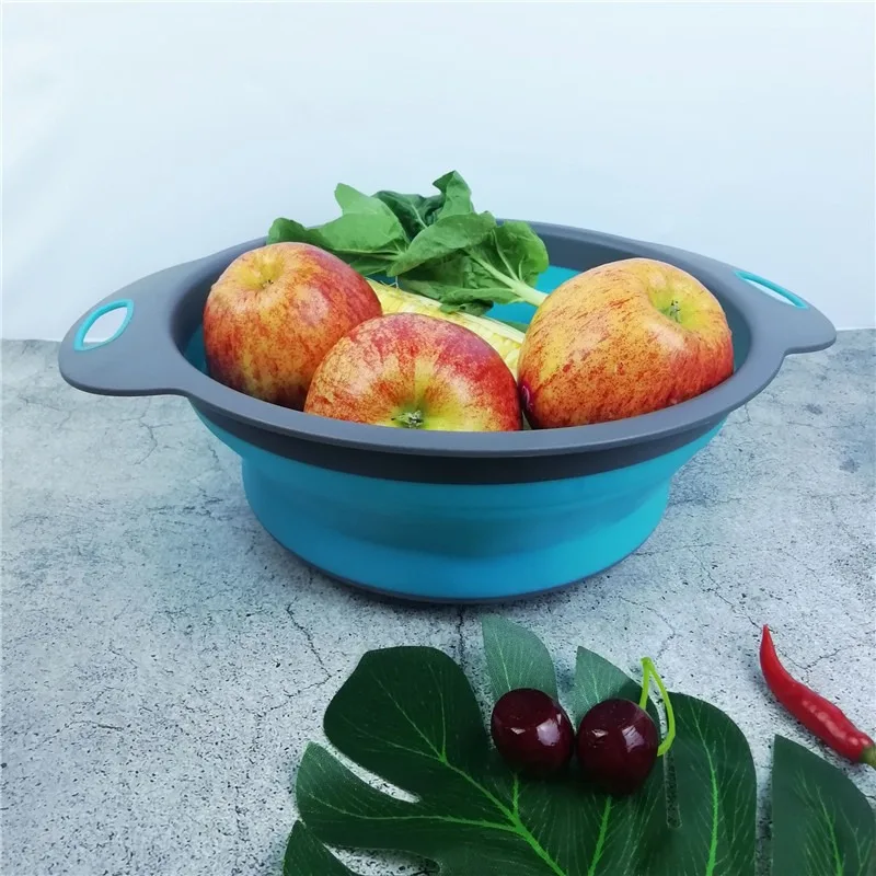 

Foldable Drain Basket Colander Kitchen accessories Tools Fruit Vegetable Washing Basket Strainer Collapsible Drainer With Handle