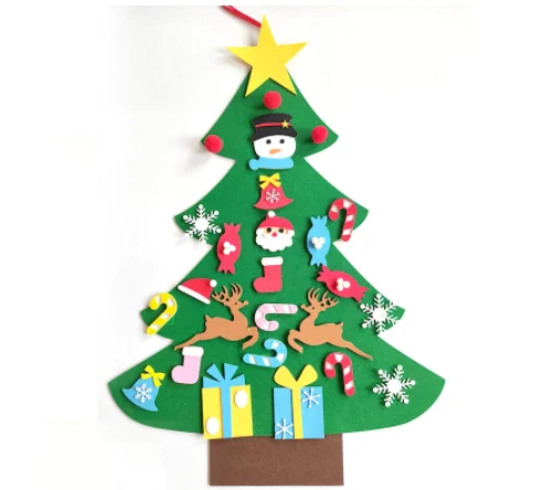 

Войлочная Рождественская елка «сделай сам», украшения для дома, Санта-Клаус, новогодняя спальня